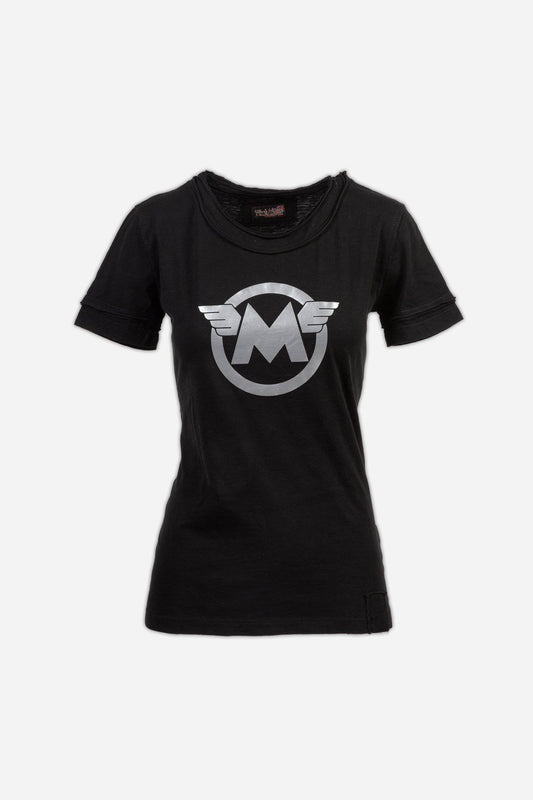 M LOGO SILVER T-SHIRT LADY - Matchless London | The Innovator since 1899