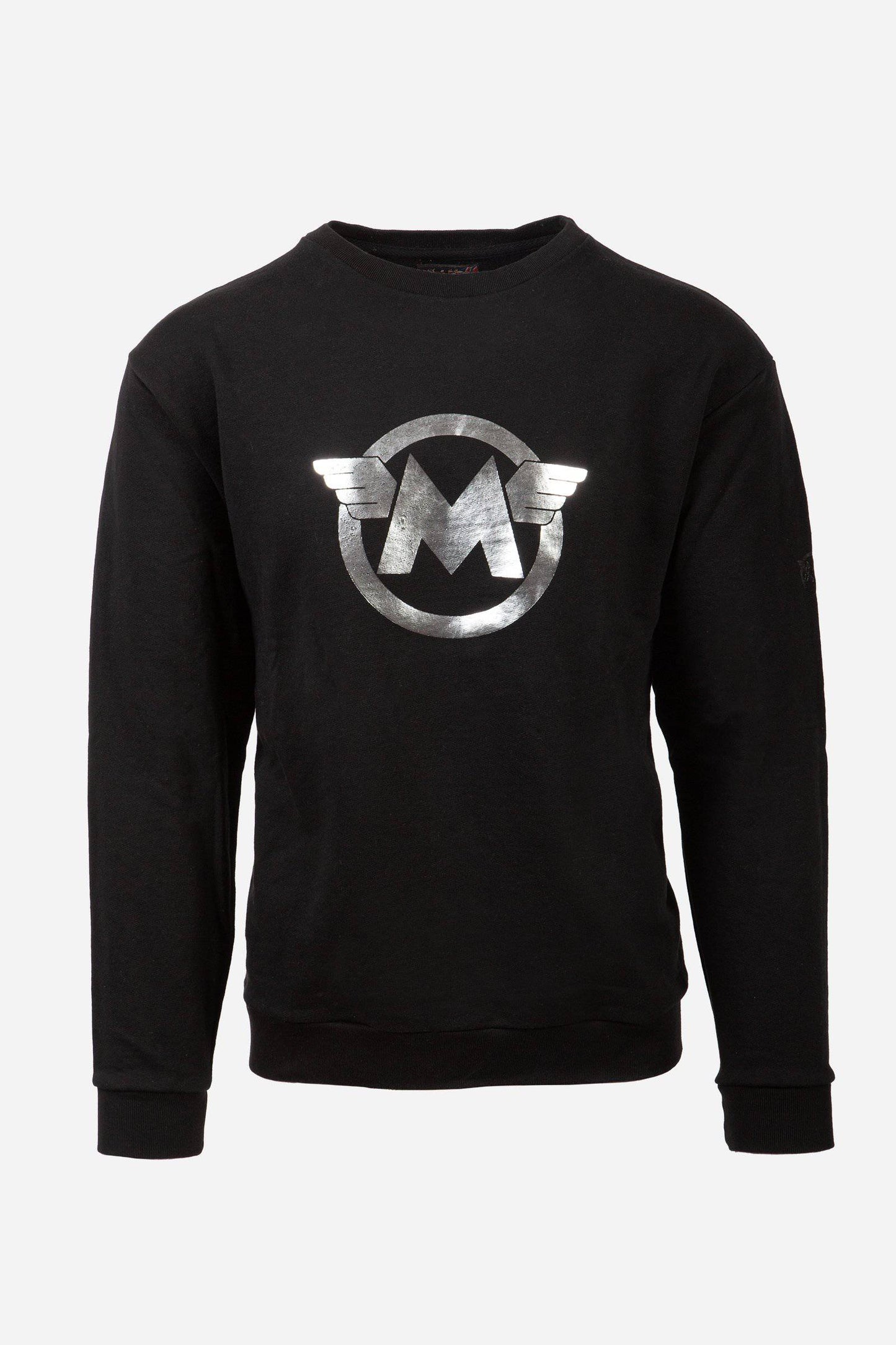 M LOGO SILVER SWEATSHIRT MAN BLACK - Matchless London | The Innovator since 1899