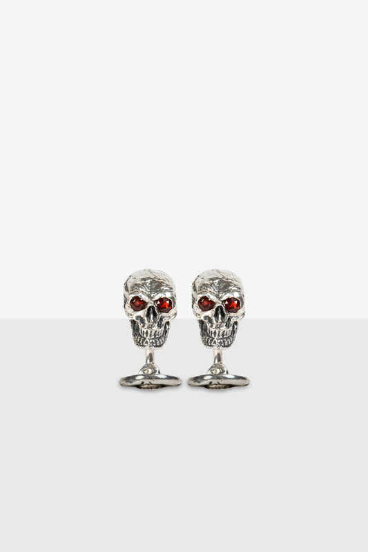 SKULL SILVER WRIST CUFFLINKS - Matchless London | The Innovator since 1899