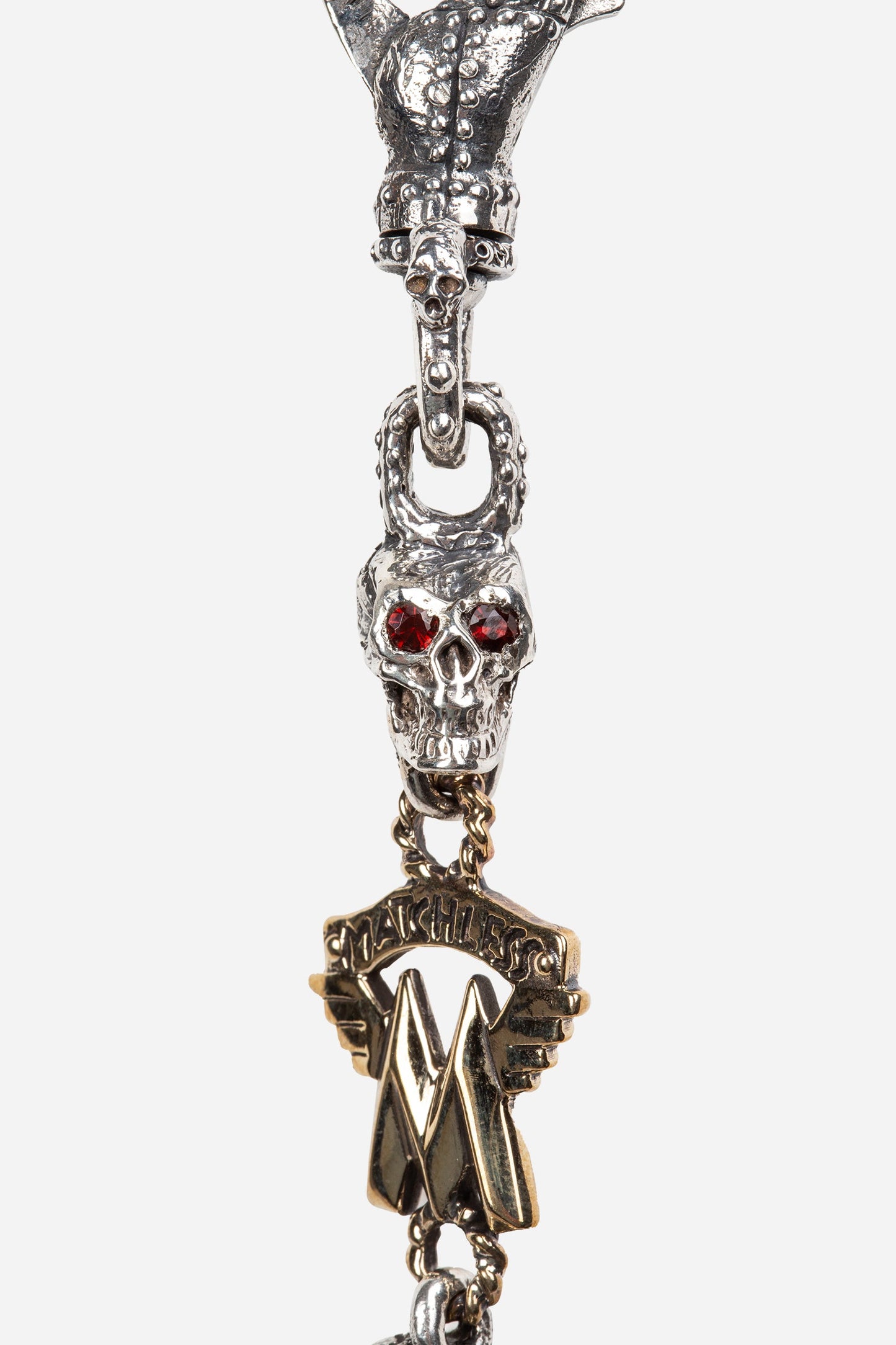 SKULL SILVER KEY RING LONG - Matchless London | The Innovator since 1899